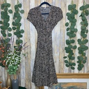 Old Navy Animal Print Maxi Wrap Dress